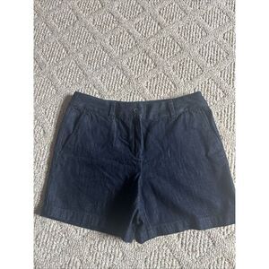Womens‎ LOFT Outlet Dark Wash  Denim Chino Shorts, Size 6